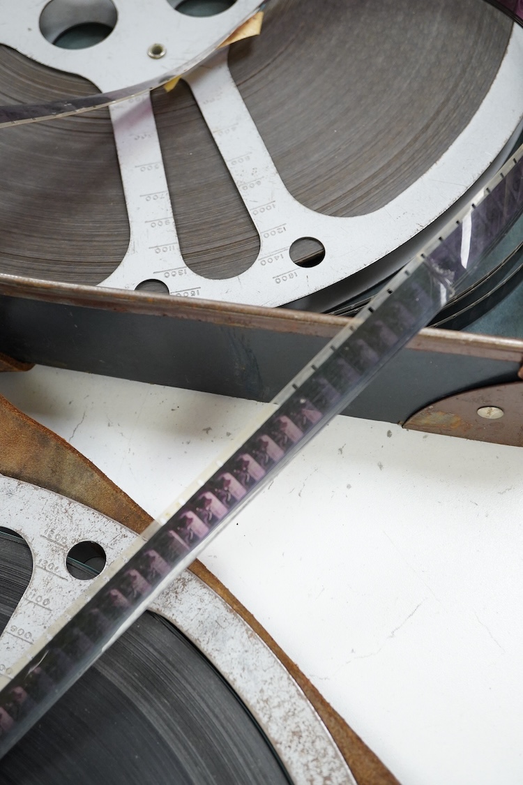 Two 32mm cinema film reels, understood to relate to a documentary regarding the Monterey Music Festival and possibly containing rare footage of Jimi Hendrix